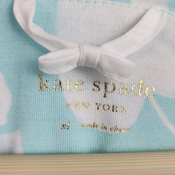 Kate Spade New York pajama top only sz XL short sleeve button up clouds - Picture 4 of 10